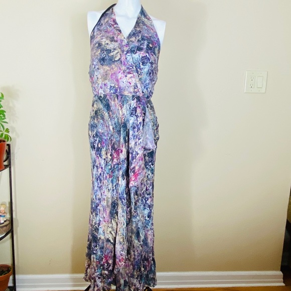Haute Hippie Halter Wrap Silk Dress - Picture 4 of 11